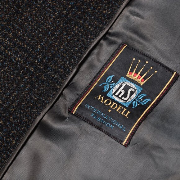 HS (Austria) 70s, Looped Wool Mohair Tweed, Windowpane Check, High GSM - Picture 3 of 8